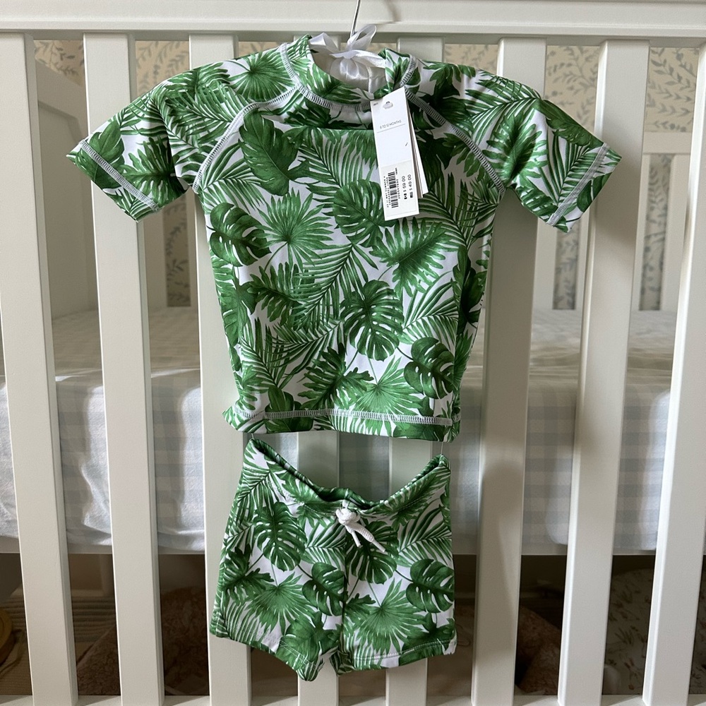 NWT Janie & Jack two piece swim set, 6-12 months